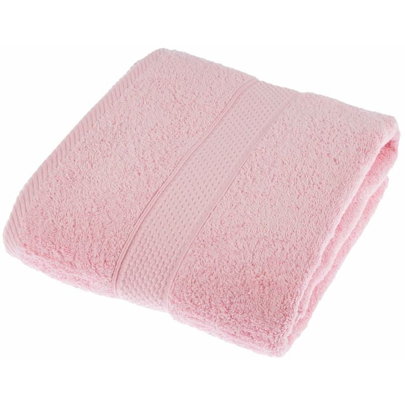 Turkish Cotton Pink Bath Towel - Pink - Homescapes