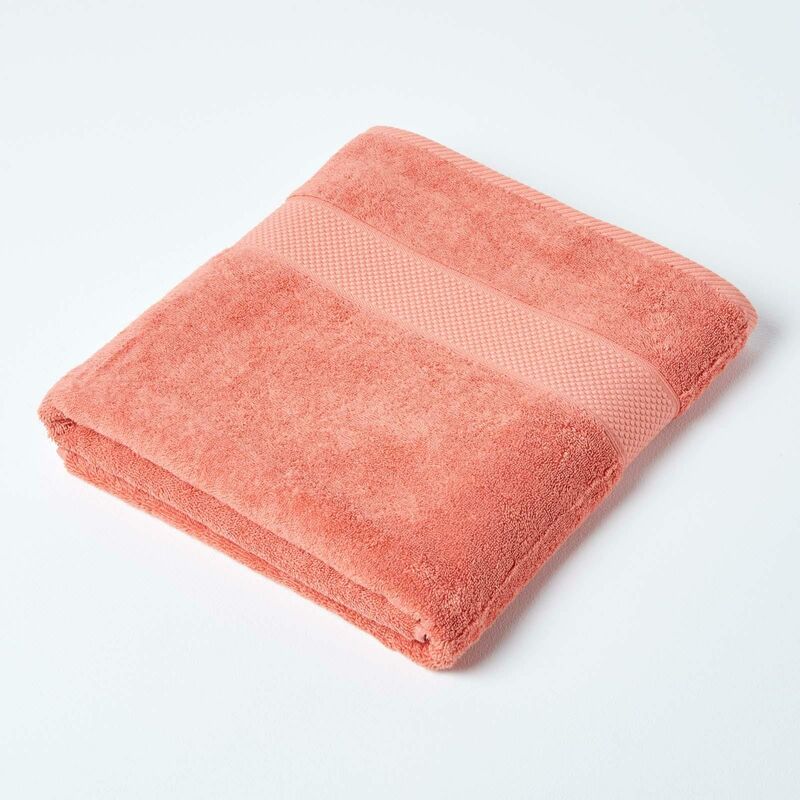 Turkish Cotton Bath Sheet, Burnt Orange - Burnt Orange - Homescapes