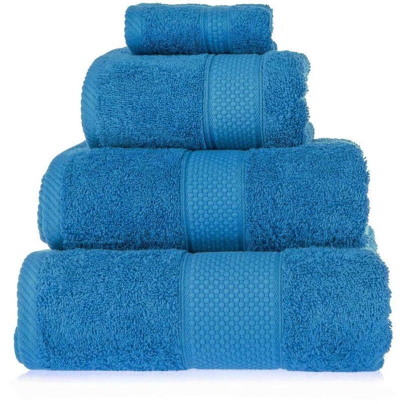 HOMESCAPES Turkish Cotton Cobalt Blue Bath Towels Set