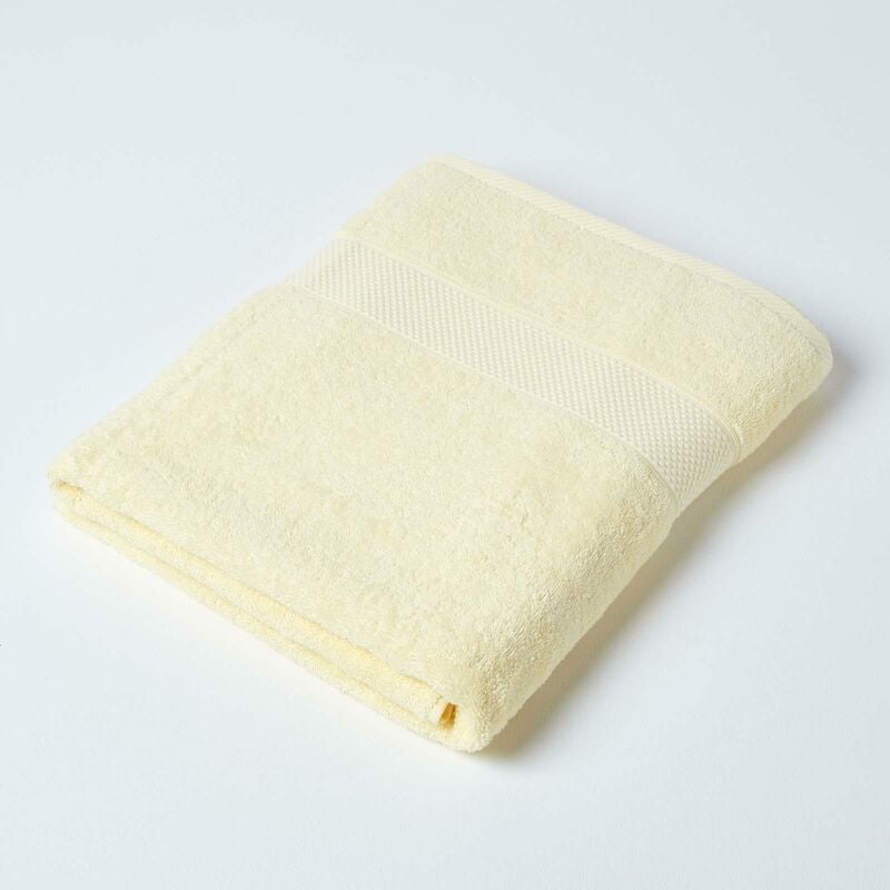 Turkish Cotton Bath Sheet, Yellow - Yellow - Homescapes