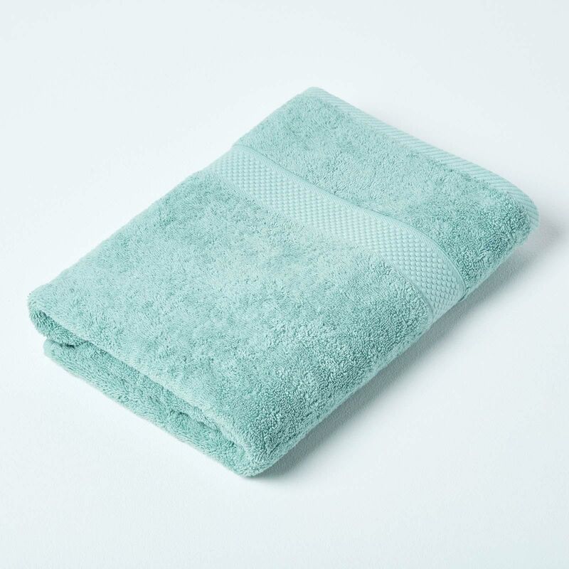 Turkish Cotton Bath Towel, Sea Green - Homescapes