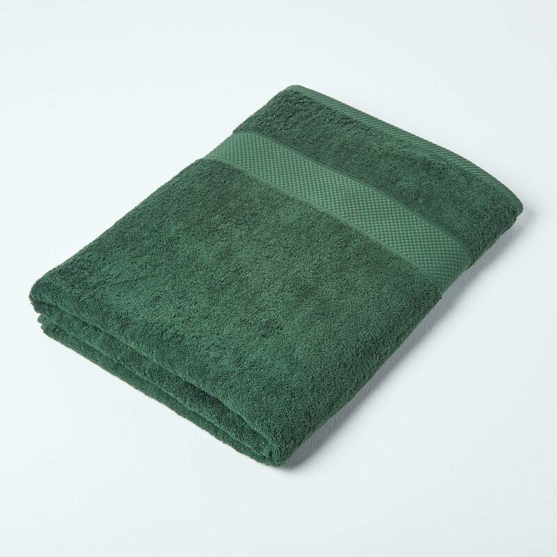 Turkish Cotton Jumbo Towel, Dark Green - Homescapes