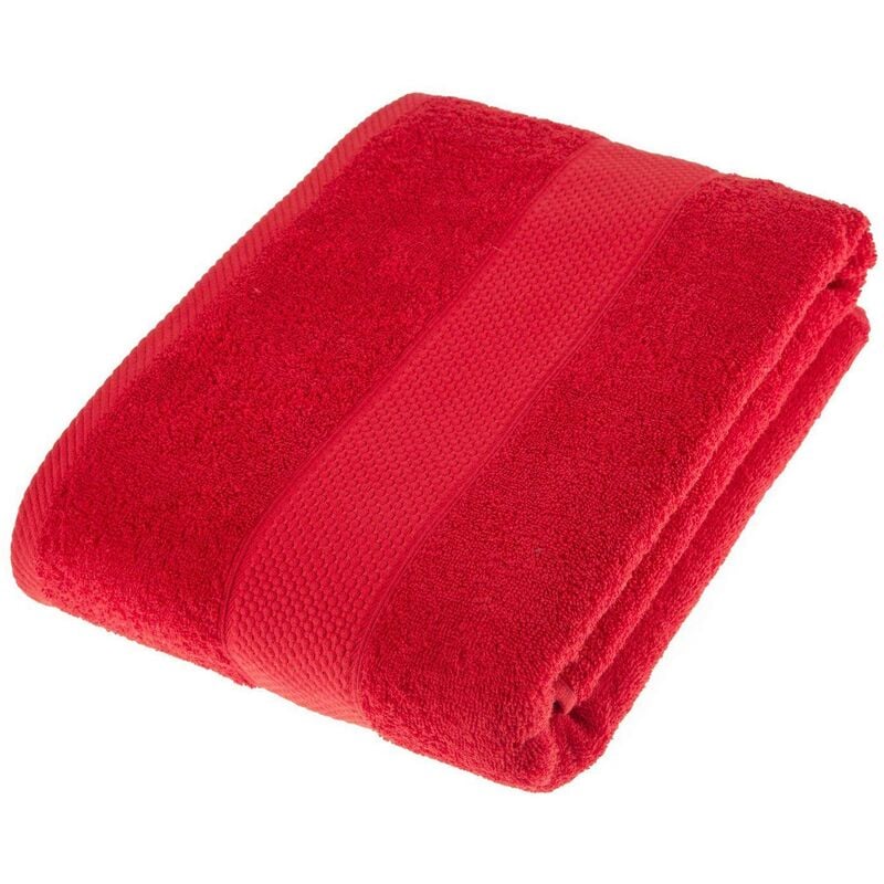 Turkish Cotton Red Bath Sheet - Red - Homescapes