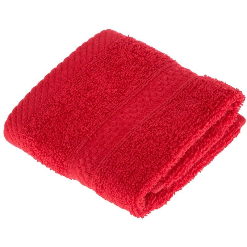 Turkish Cotton Red Face Cloth - Red - Homescapes