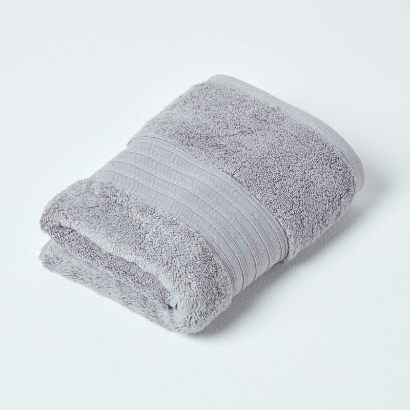 Zero Twist Supima Cotton Hand Towel, Grey - Grey - Homescapes