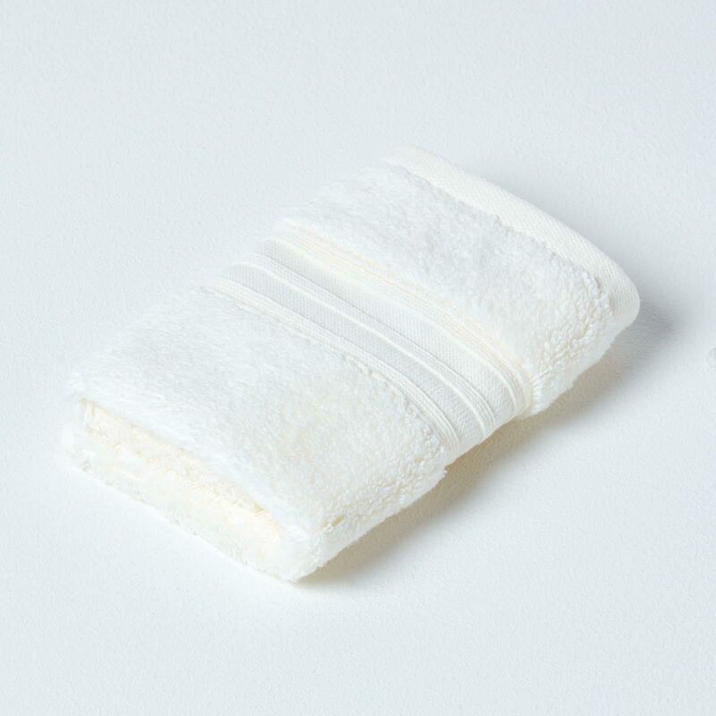 Zero Twist Supima Cotton Face Cloth, Cream - Homescapes