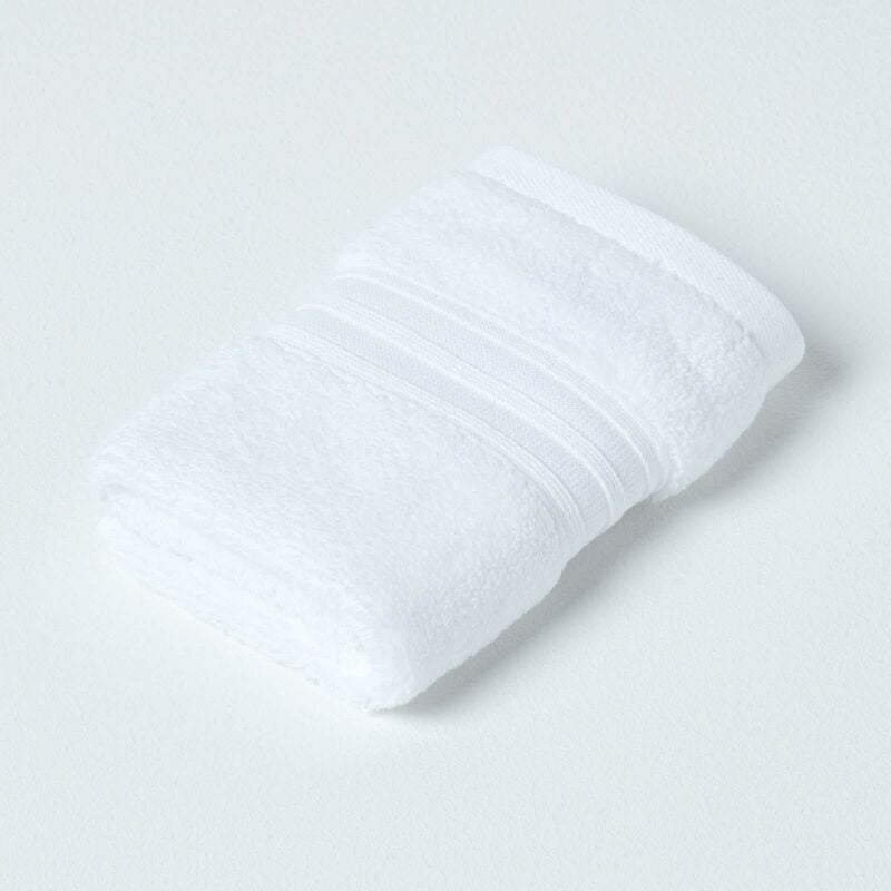 HOMESCAPES Zero Twist Supima Cotton Face Cloth, White