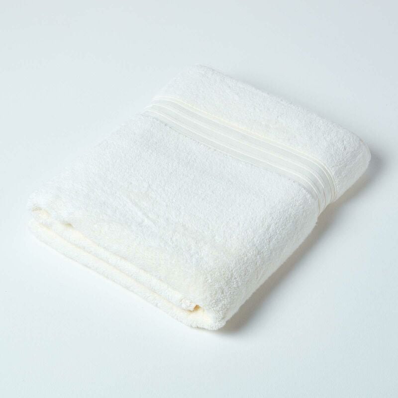 Zero Twist Supima Cotton Bath Sheet, Cream - Homescapes