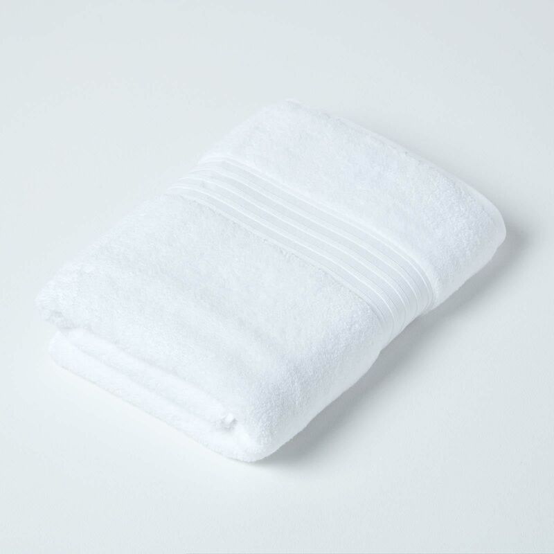 Zero Twist Supima Cotton Bath Towel, White - White - Homescapes