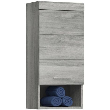 homes&jones Soul bagno, armadio da bagno, armadio, pensile, materiale in legno, argento fumé, 37 x 79 x 24 cm