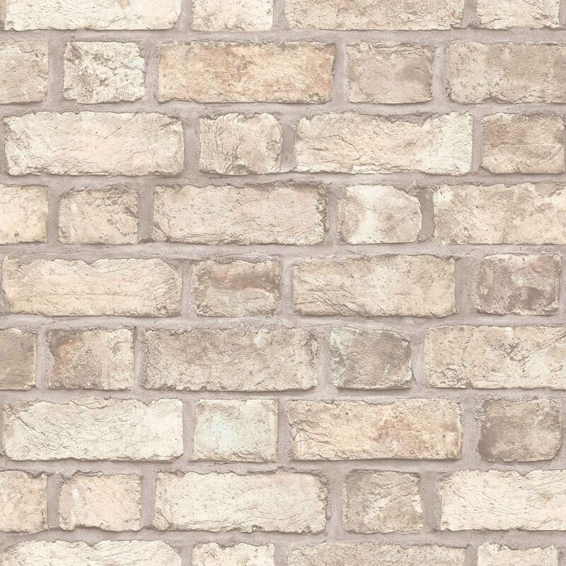 

Papel pintado Brick Wall beige y gris - Multicolor - Homestyle