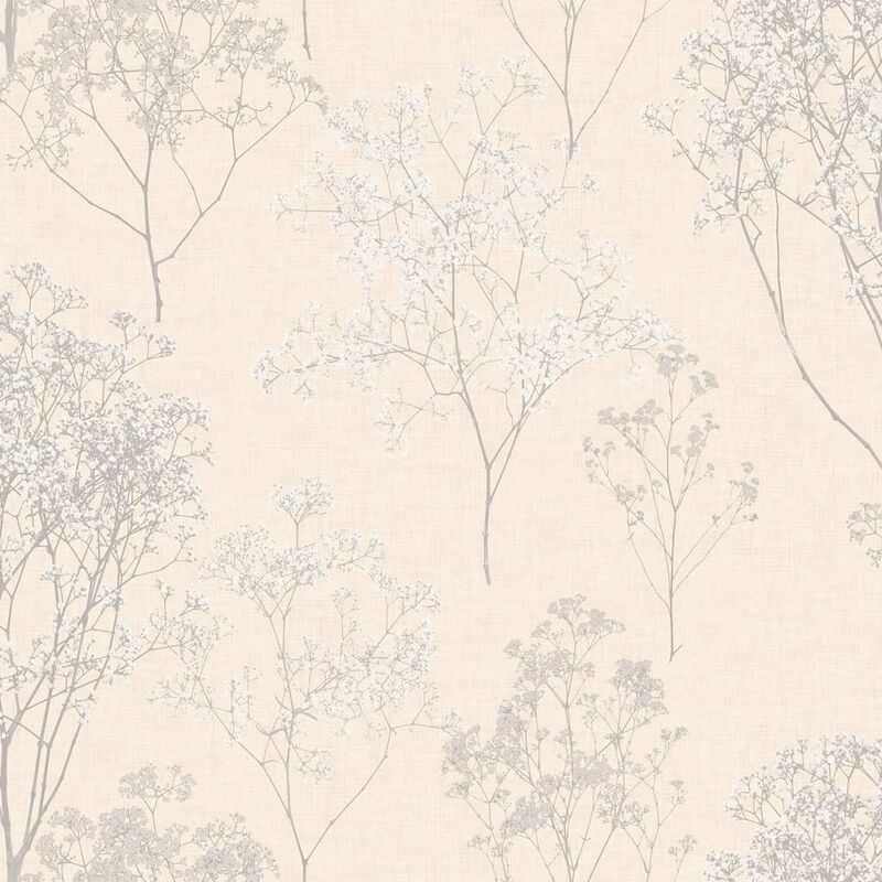 

Papel pintado Herbs and Flowers beige y gris - Multicolor - Homestyle