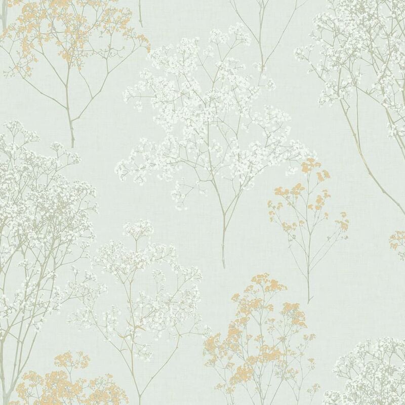 

Papel pintado Herbs and Flowers verde y beige - Multicolor - Homestyle