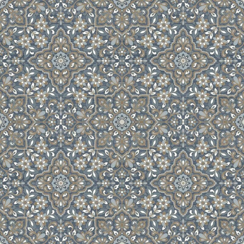 

Papel pintado Portugese Tiles marrón y azul - Multicolor - Homestyle