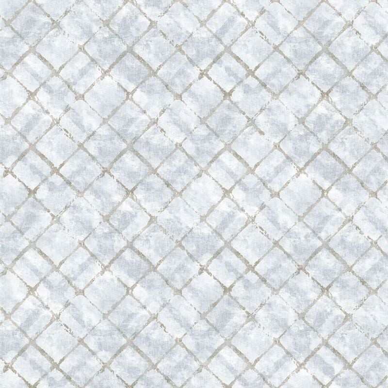 

Papel pintado Tiles azul y gris taupe - Multicolor - Homestyle
