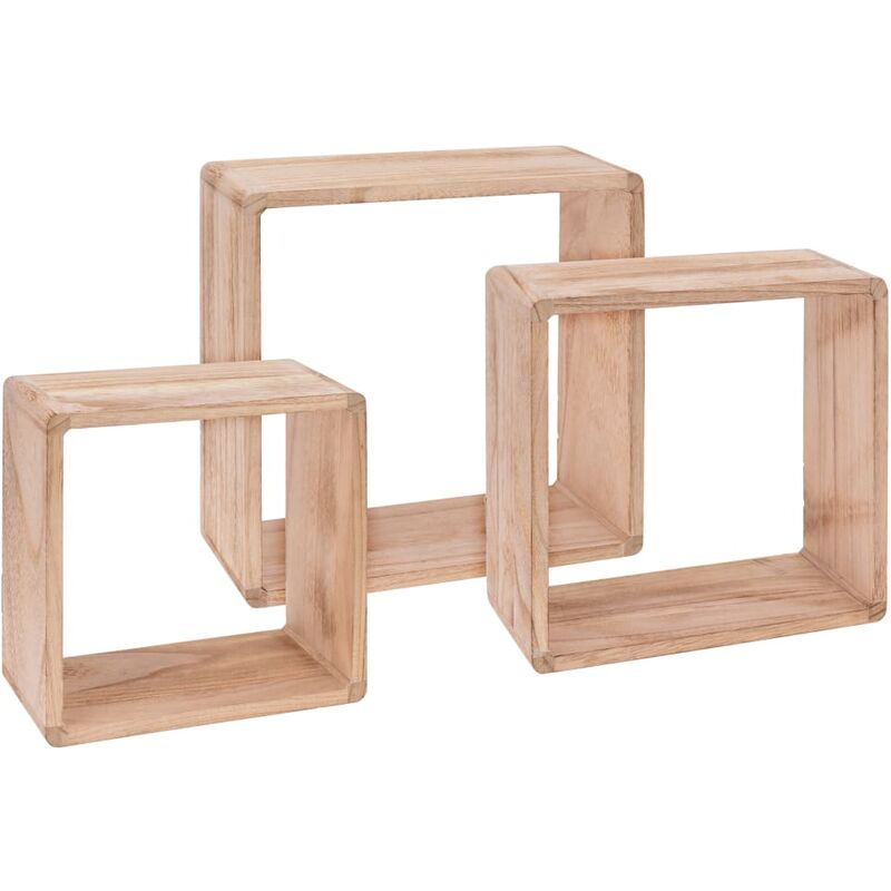 

Home&Styling Estantes expositores 3 unidades madera de Paulownia
