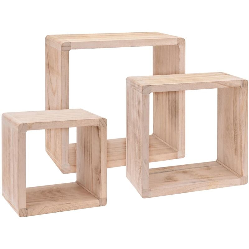 

BHD - Home&Styling Estantes expositores 3 unidades madera de Paulownia