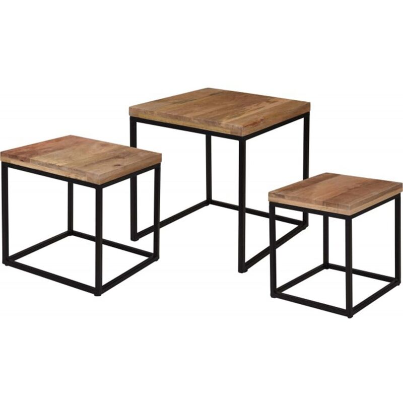 

Home&Styling Juego de mesitas 3 piezas madera de mango
