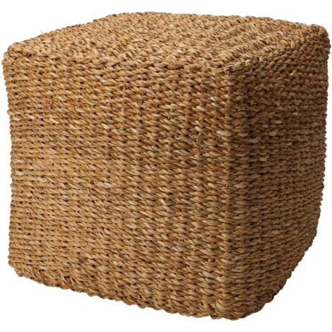 Home&Styling Pouf carré naturel 40x40x38 cm herbe de mer
