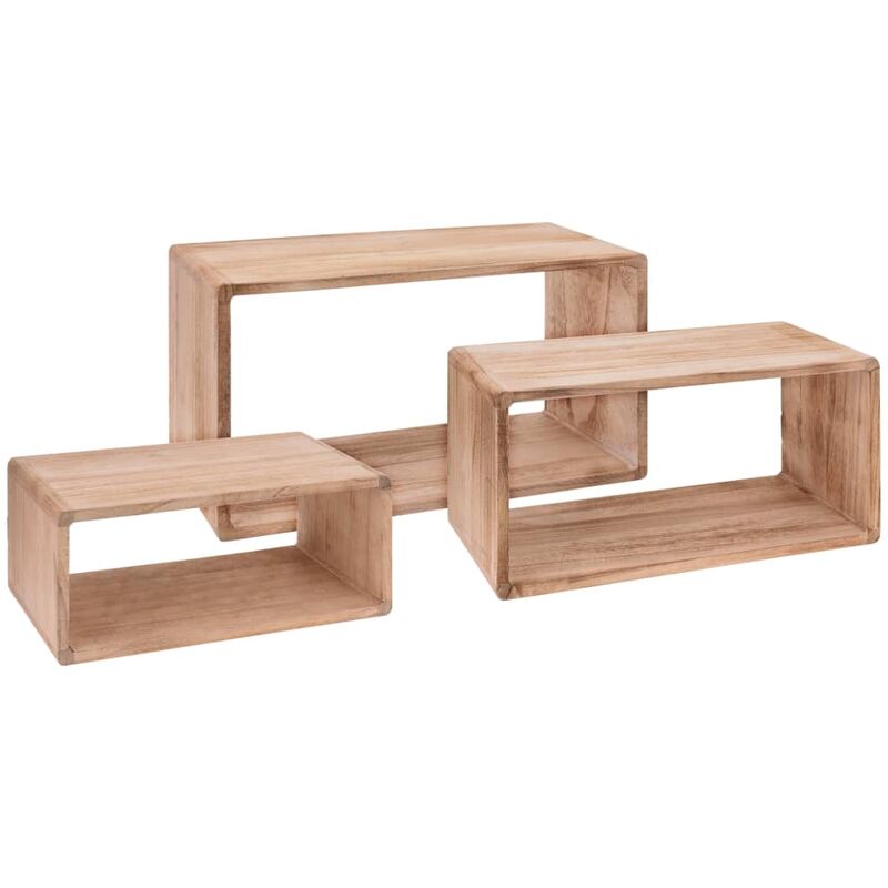 

Home&Styling Set de estantes 3 piezas madera de Paulownia