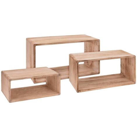 Home&Styling Set de estantes 3 piezas madera de Paulownia