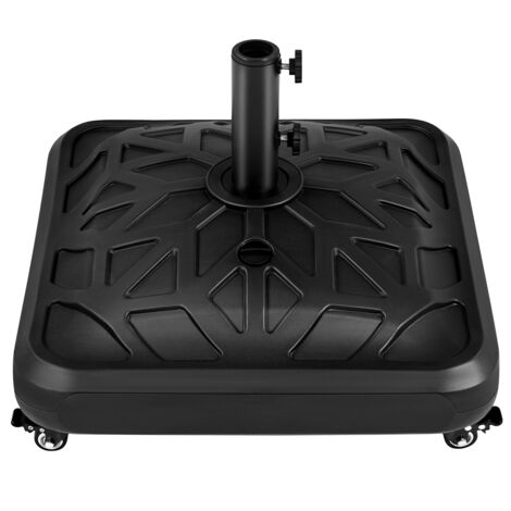 Homevive Base Cuadrada de Sombrilla Rellenable Soporte de Parasol con Ruedas 37 L de Capacidad Negro