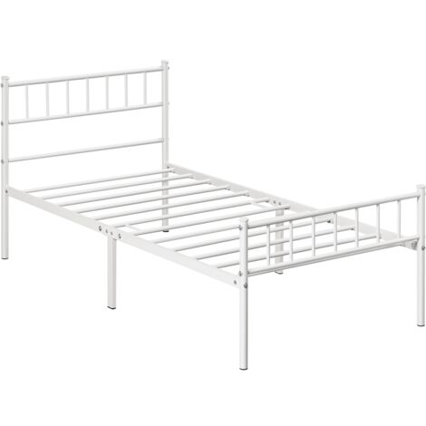 Homevive Cama de Metal con Marco de Metal, Cama de Invitados, Cama Individual/Doble, Moderno Marco de Cama Juvenil con somier para Dormitorio, habitación de Invitados, 90 x 190 cm, Color Blanco

Visit