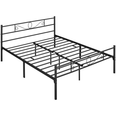 Homevive Cama de Metal Doble Cama Hierro Grande para colchón de 160 x 200 cm Cama Industrial Estructura Metal