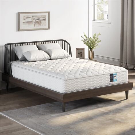 Homevive Colchón Núcleo de Muelles Ensacados,Soporte de 7 Zonas,Multicapa,Tejido Transpirable,Firmeza Media H3,Altura 23 cm,140 x 200cm,Blanco