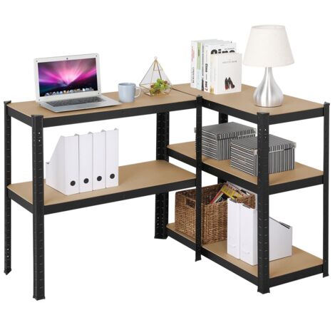 Homevive Estantería Estante de Almacenamiento con 5 Baldas Estante Industrial 180 x 90 x 40 cm Negro