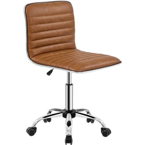Homevive Silla Oficina Taburete de Bar Silla con Ruedas Silla Despacho Marrón