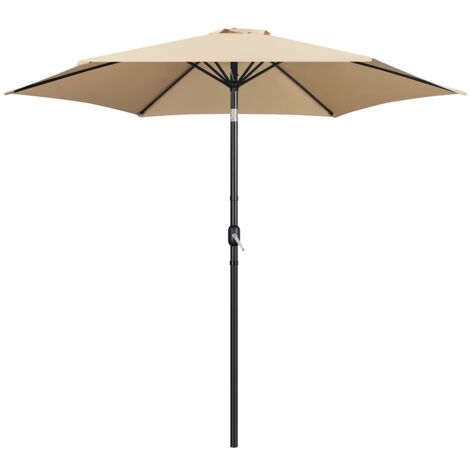 Homevive Sombrilla redonda de jardín con manivela, protección UV, para terraza, protección UPF 50+, para balcón, terraza, mercado/jardín, sin soporte