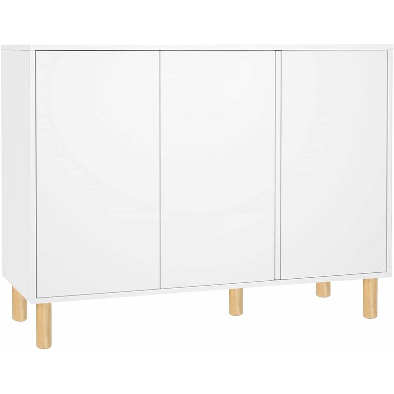 

Aparador Salón Armario Almacenaje Mueble Auxiliar Madera Moderno para Salón Comedor Dormitorio con 3 Puertas 6 Estantes Blanco 107x40x80cm - Homfa