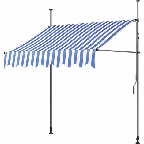 Homfa Auvent rétractable 200 cm Store manuel balcon marquise soleil terrasse hauteur réglable sans perçage