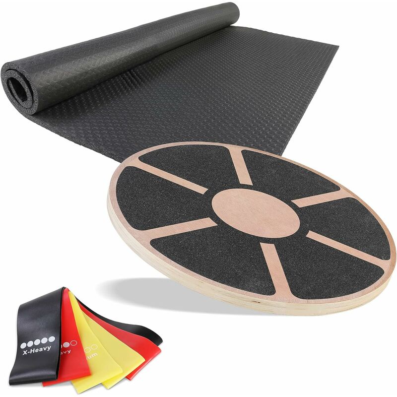 

Balance Board Tabla Equilibrio Plataformas de Equilibrio para Fitness Entrenamiento con Tapete Antideslizante 3 Bandas de Resistencia - Homfa
