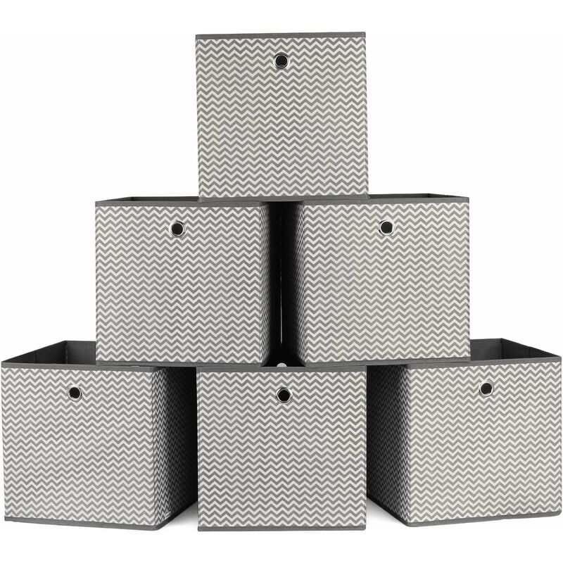 

Caja de almacenamiento de 6 piezas Caja plegable Caja con estantes sin tapa Juego de 6 en tela, 30x30x30 cm - Homfa