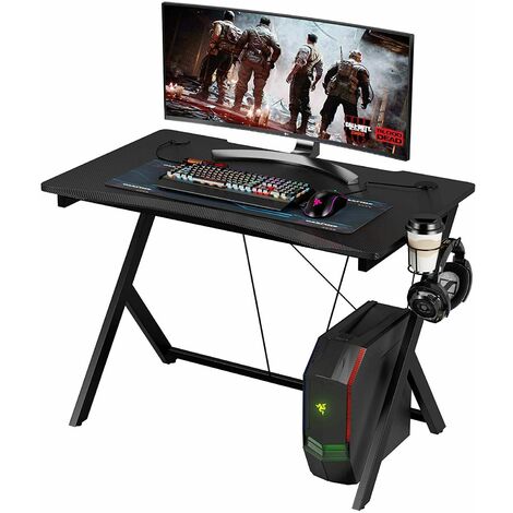 Eckschreibtisch Computertisch Winkelschreibtisch Bürotisch Gaming Tisch Offene Regale zur Aufbewahrung schwarz