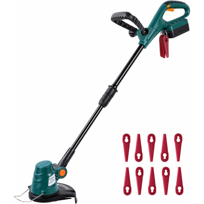 

Desbrozadora segadora verde (Carga Rápida de 1 Hora, Batería de Litio de 20 V, Círculo de Corte de 230 mm, ángulo de Corte de 180 °, 10 Cuchillas de