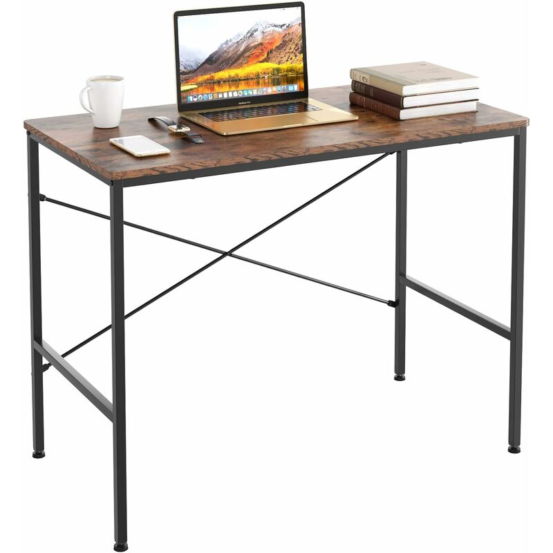

Escritorio Mesa para ordenador Mesa Escritorio para ordenador Mesa de estudio Estilo moderno Estación de trabajo de madera y metal 100x52x76cm