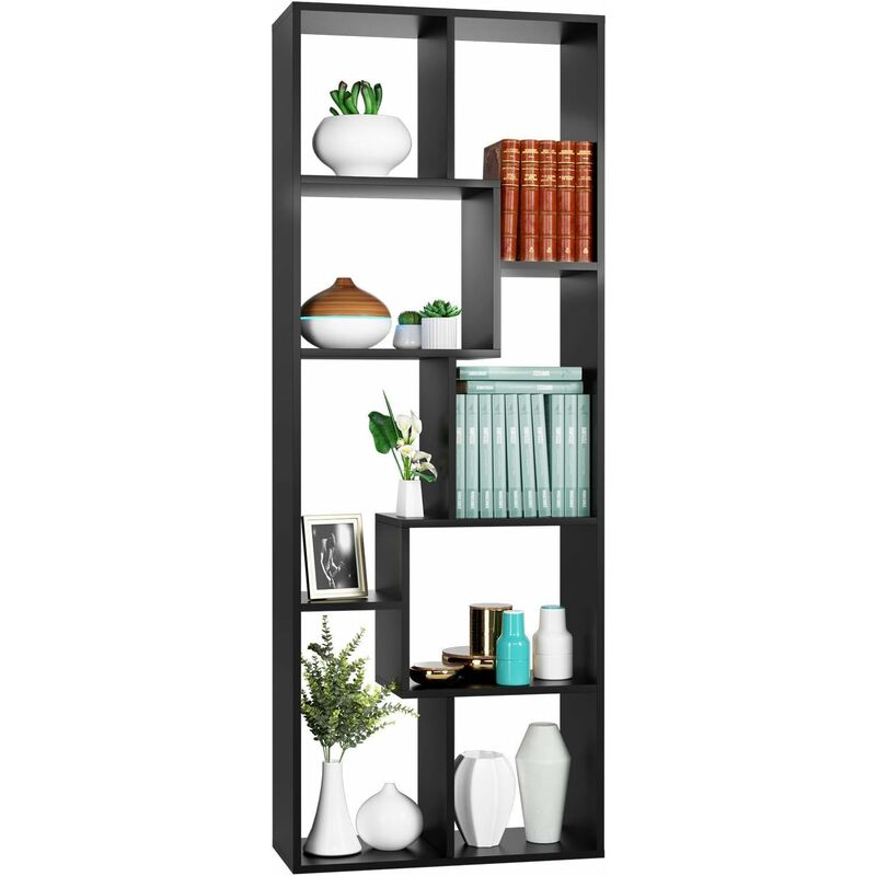 

Estantería Estantería Estantería Estantería Independiente Divisor de madera Organizador Sala de estar Oficina 60 * 24 * 160 cm (Negro) - Homfa