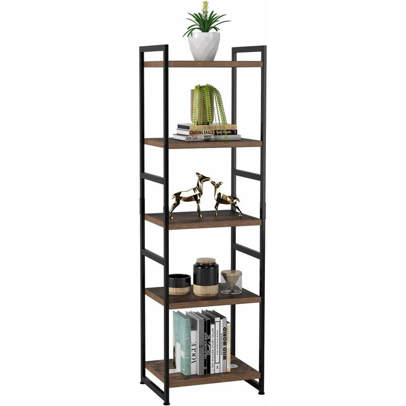 

Librería Estante de almacenamiento vintage multifuncional con 5 estantes de metal 45 × 35 × 150 cm - Homfa