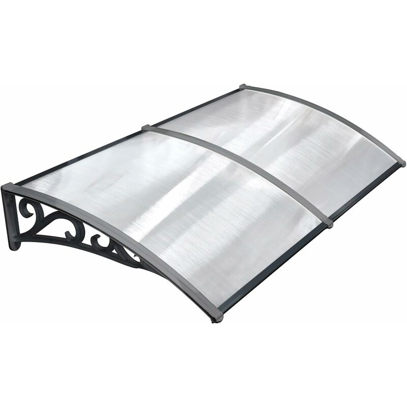 

Homfa Marquesina transparente - toldo moderno para puertas de entrada, marquesina para escaparates de policarbonato - 190 * 98.5cm - negro
