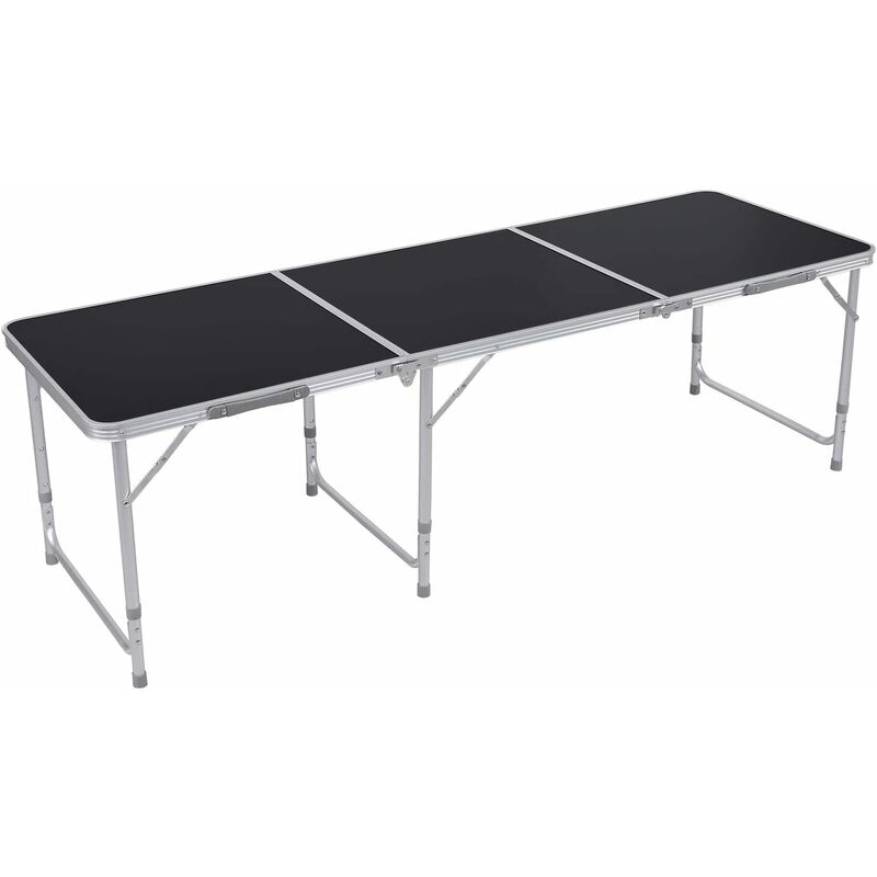 

Mesa de camping, mesa plegable, playa, mesa de picnic, mesa de jardín, mesa de buffet, mesa de equipaje (1,8 m, negro) - Homfa