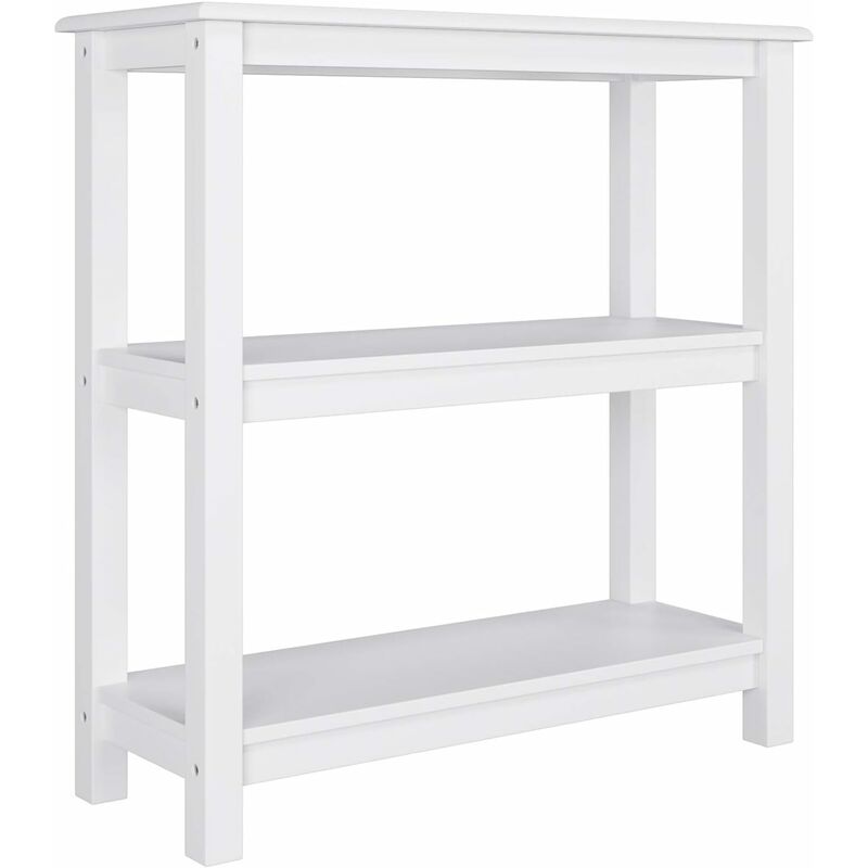 

HOMFA Mesa de centro delgada Mesa de centro para sala de estar Mesita de noche con estantes Estante de 3 niveles Estante de baño Marfil Blanco