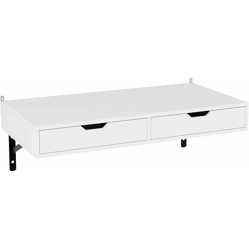 

Mesa de Pared Estante de Pared Mesa Escritorio Mesa Ordenador Escritorio con 2 Cajones para Oficina Estudio Comedor Blanco 80x40cm - Homfa