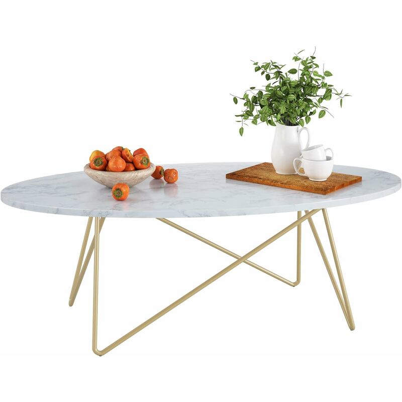

Mesita en madera y metal 120 × 60 × 41 cm Ovalada - Homfa