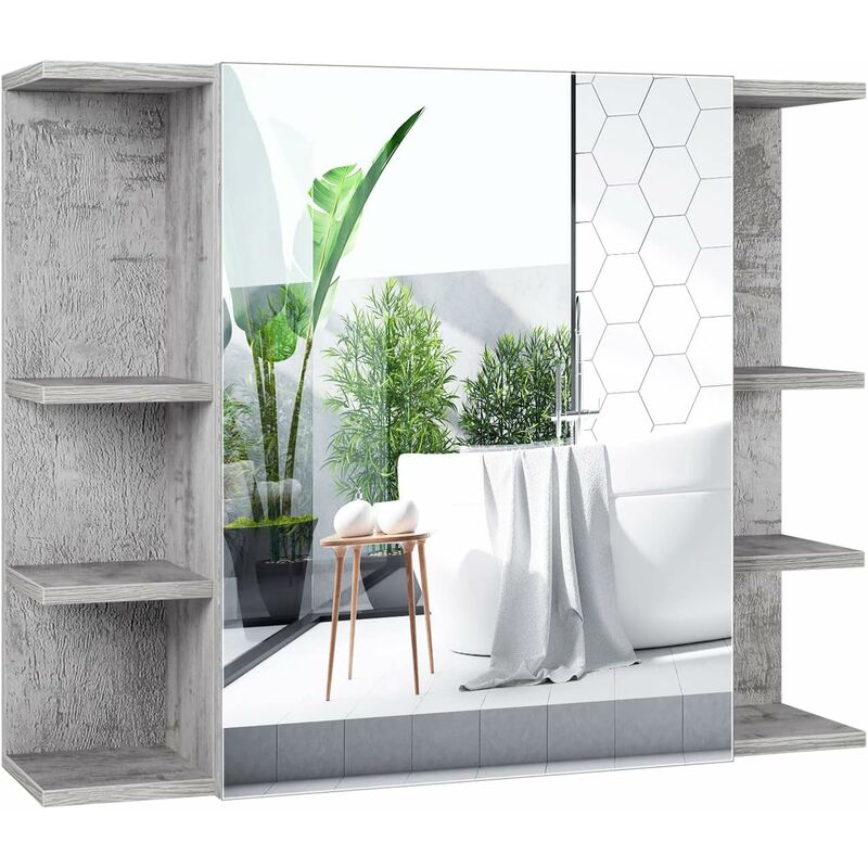 

mueble con espejo, 80 cm, espejo de baño, espejo colgante, espejo de baño, espejo de baño, espejo de pared - Homfa