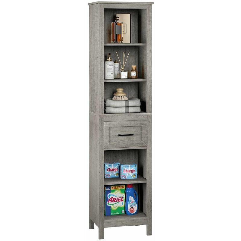 

Homfa mueble de baño mueble de baño mueble alto mueble de baño mueble moderno 170x30cm gris