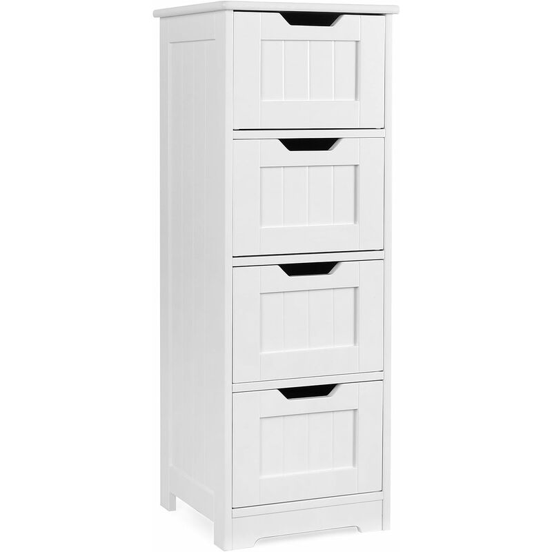 

Mueble de madera para salón y cocina, multiusos, con 4 cajones, blanco 4 cajones - Homfa