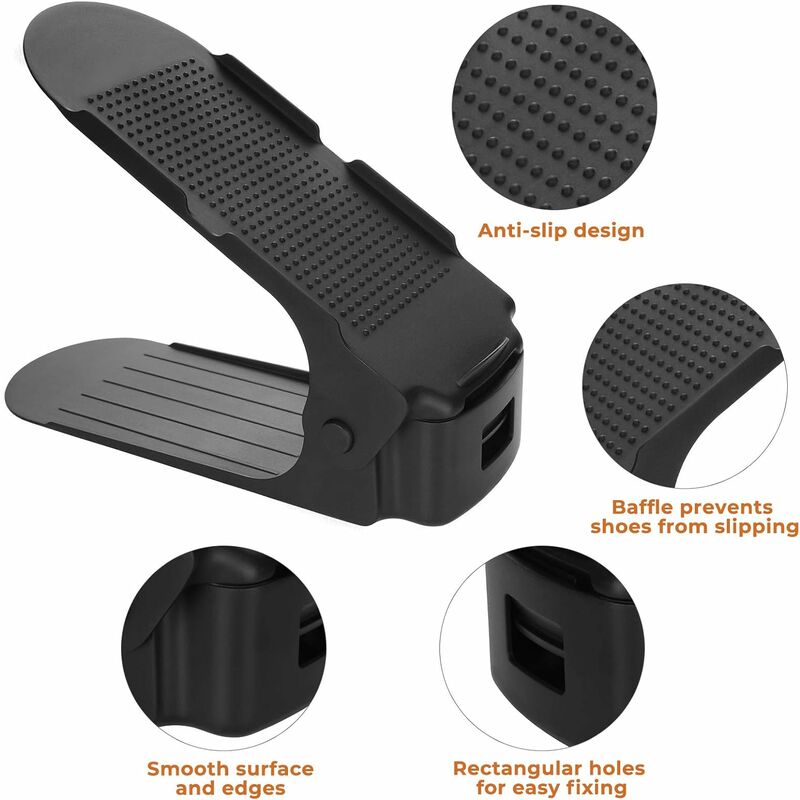 

Organizadores de Zapatos Set de 10pcs , Soporte de Calzado de Altura Ajustable, Zapatero Simple, Adecuada para Mujeres y Hombres, Ahorra Espacio
